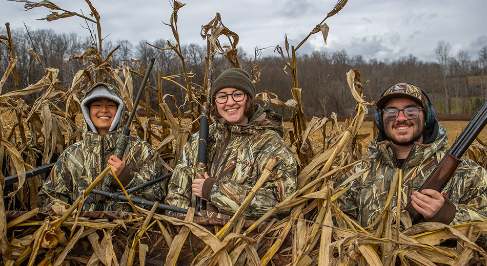 University Hunting Program - 3 hunters in a blind