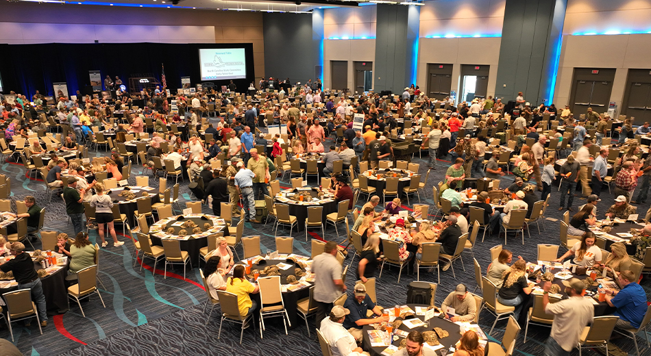 event with full tables of attendees