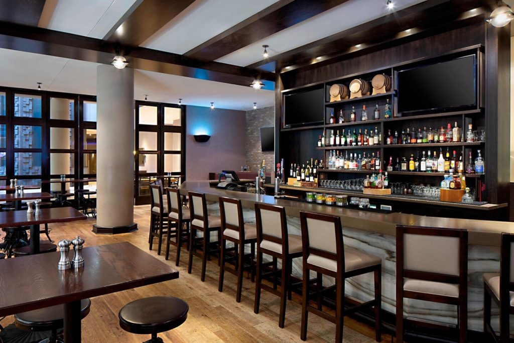 Picture shows the Duck hunters expo hotel Marriott has a bar and restaurant.