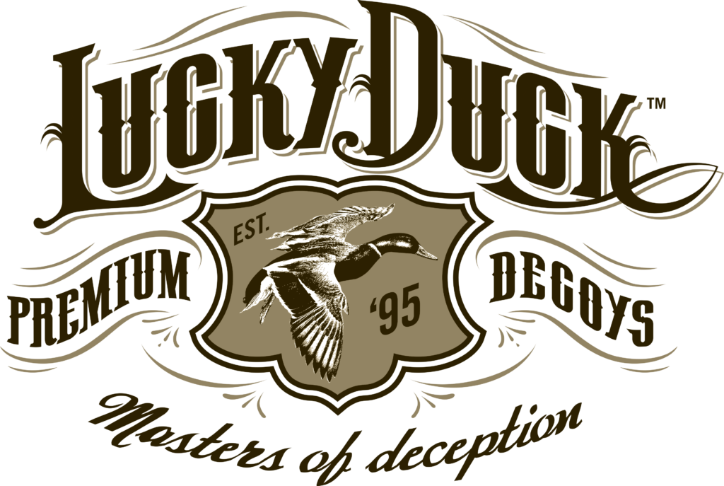 lucky duck logo supporter of delta waterfowl duck hunters expo